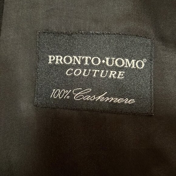 PRONTO UOMO SOLID BLACK CASHMERE JACKET, 46 Regular - Picture 6 of 6